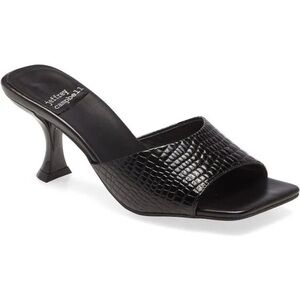 Jeffrey Campbell Black Textured Mules